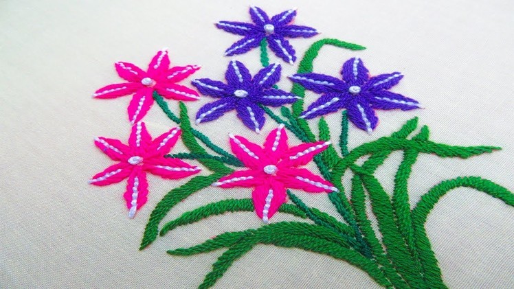 Hand Embroidery; Flower Embroidery Design by Nakshi Kantha World
