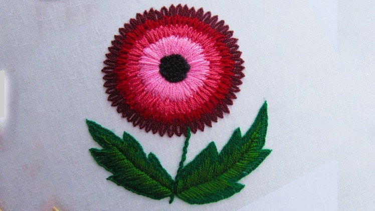Hand Embroidery.Lazy daisy stitch.Beautiful flower stitch by Crafts & Embroidery.