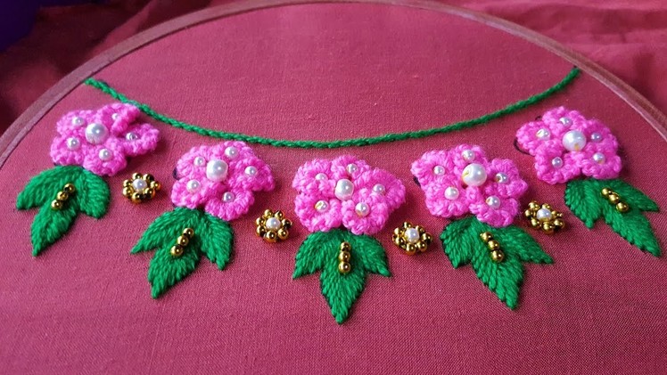 Hand Embroidery. Neck Brazilian design new #1 neck embroidery stitch work