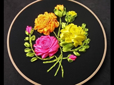 Hand Embroidery - Ribbon Rose Embroidery