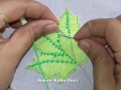 Hand embroidery Satin leaf stitch | Leaf design embroidery tutorial.