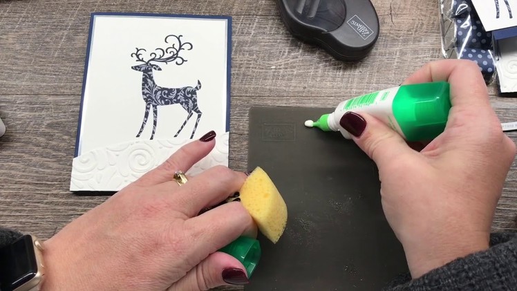 How to create a simple Dashing Deer Christmas Card and coordinating Treat