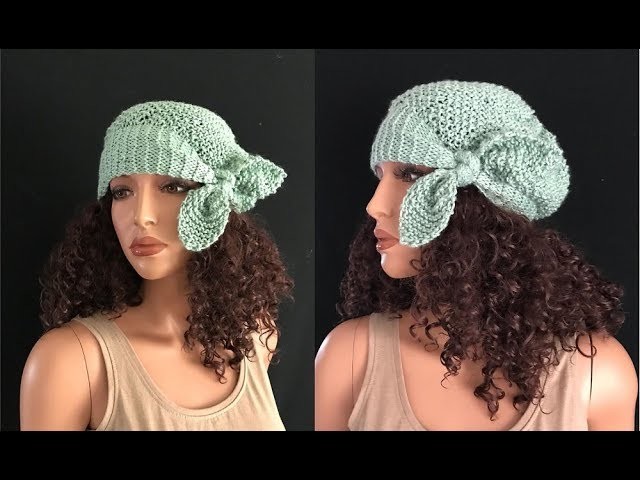 How to Knit a Bow Tie Beanie Hat Pattern #774│by ThePatternFamily