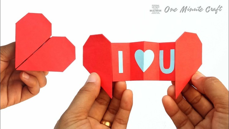How to make a Paper Heart with Message, Valentine's Day card gift
