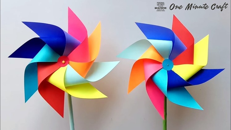 How to make a Paper Windmill for Kids - Windmill making Project (Pinwheel)