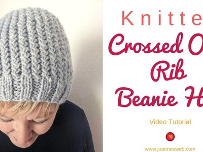 Knitting Crossed Over Rib Hat - Knit Ribbing Beanie Hat