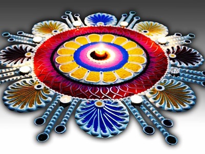 Latest freehand rangoli design 2018 l Diwali special rangoli designs