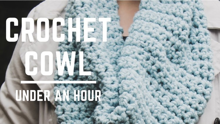 Learn How To Make A Crochet Cowl In Under An Hour! | Beginner Crochet Cowl | Beginner Crochet Scarf