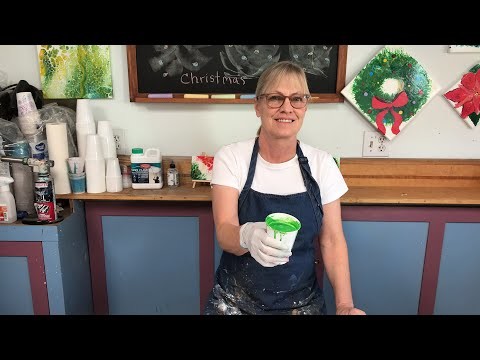 ???? LIVE - Paint Pouring Demo-- Christmas Tree Holiday Pour