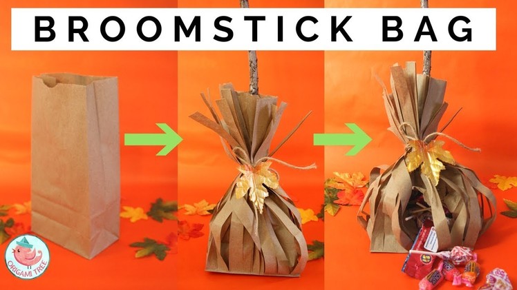 Lunch Bag Crafts - Paper Broomstick Treat Bag - Turn Lunch Bags into Broom Sticks!