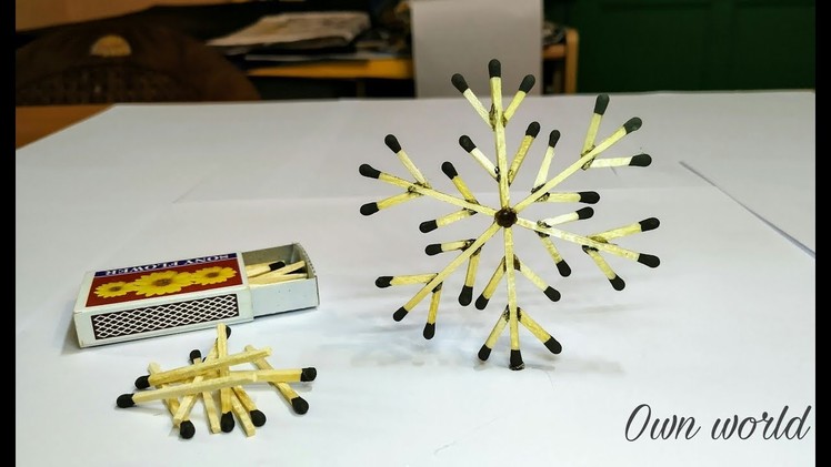 Matchstick Art and Craft Ideas | How to Make Matchstick snowflake Christmas decoration craft.