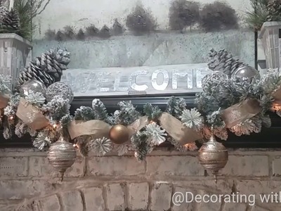 My Christmas My Style 2018.Fireplace Mantel Decorated for Christmas Plus DIY planter