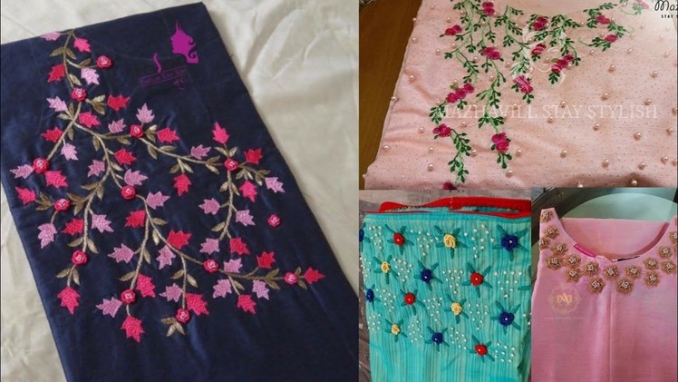 New booti work salwar suit piece collection.simple embroidered salwar suit design ideas