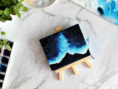 Painting a Galaxy on a Mini Canvas