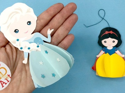 Paper Elsa Ornament DIY - Easy Christmas Decoration Printable