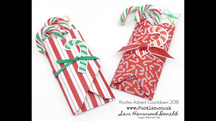 Pootles Advent Countdown 2018 #12 Candy Cane Envelope Punch Board Pouch