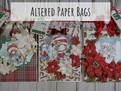 ????Process Video - Altered Paper Bags for Christmas with Polkadoodles????