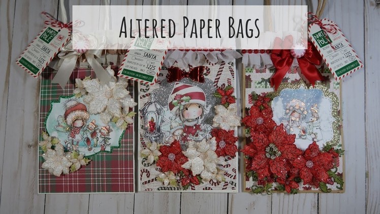 ????Process Video - Altered Paper Bags for Christmas with Polkadoodles????