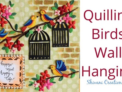 Quilling Birds Wall-hanging. Quilling Showpiece. Paper Cage