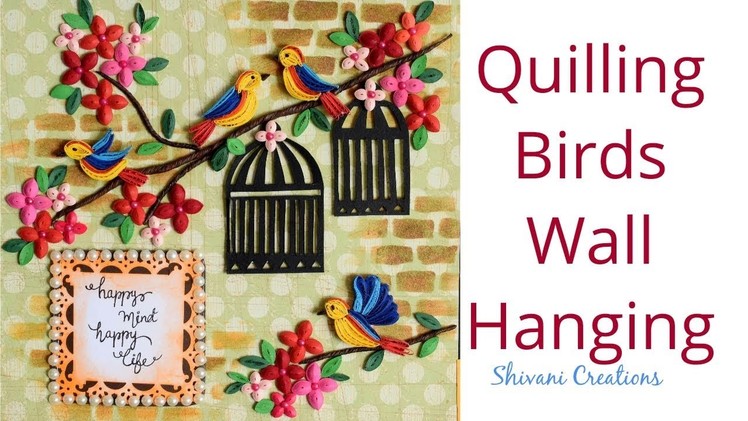 Quilling Birds Wall-hanging. Quilling Showpiece. Paper Cage