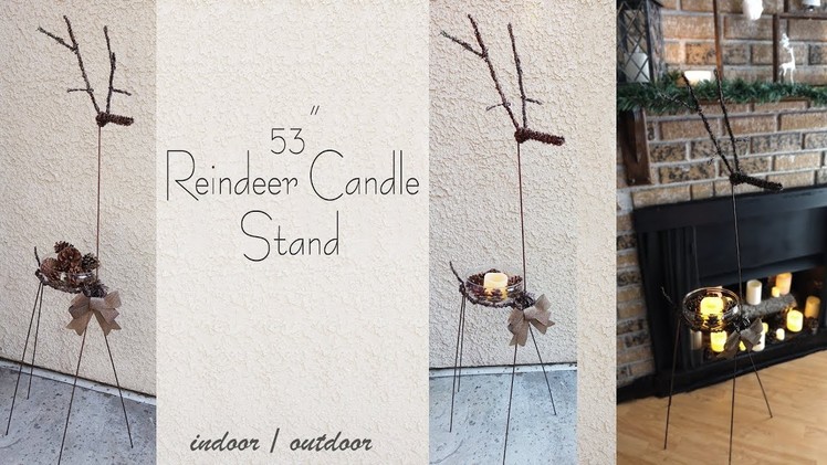 Reindeer Candle Stand DIY. Rustic Christmas Decor