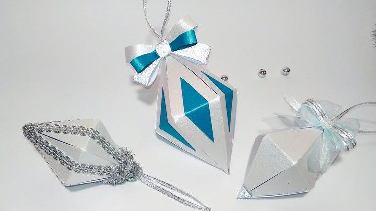 Super EASY Christmas tree ornaments from paper. Ideas for Christmas decorations #1