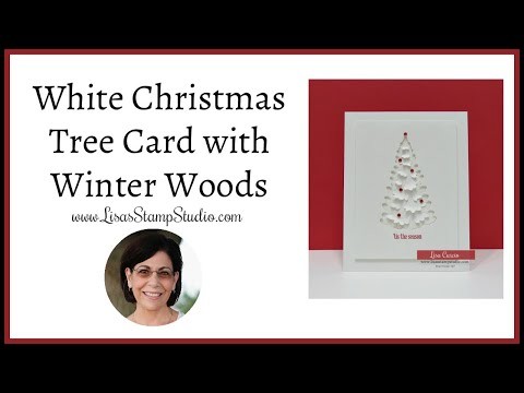 ????White Christmas Tree Card with Winter Woods