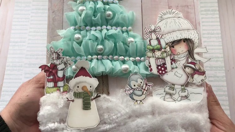 Winnie White Christmas Canvas | Process Video | Polkadoodles | Christmas DIY Gift Idea | Rosa Gomez