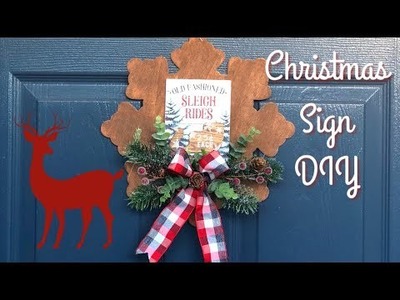 Wood Snowflake Sign | Dollar Tree Christmas Sign DIY