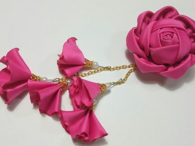 155) DIY-HANDMADE || Tutorial || Bros bunga mawar kain perca || How to make Fabric Rose || Patchwork