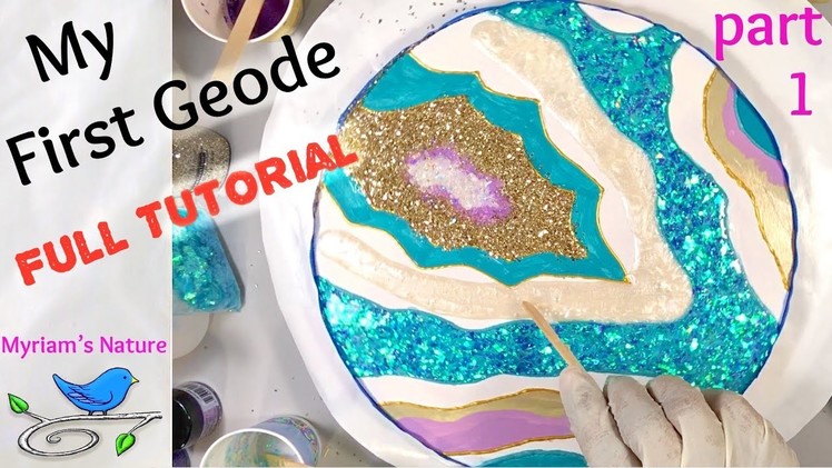 85]  Resin GEODE Fun - Step-by-step TUTORIAL with lots of Sparkle -  Fluid Art