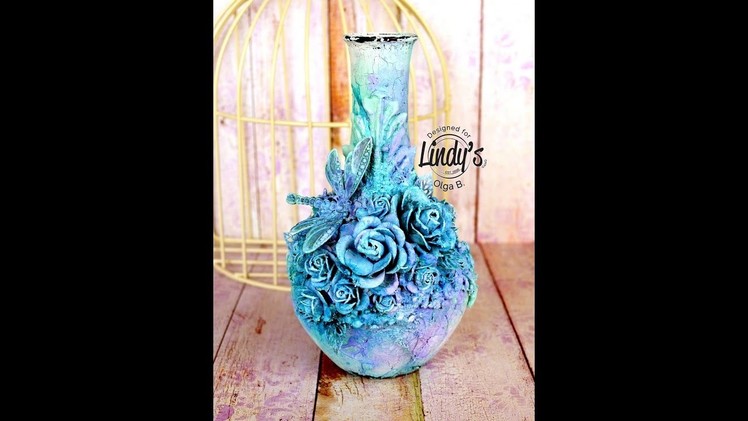 Altered Art Vase - tutorial by Olga Bielska