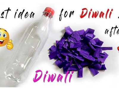 Best out of waste - Plastic bottle reuse craft - Diwali room decor idea