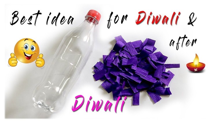Best out of waste - Plastic bottle reuse craft - Diwali room decor idea