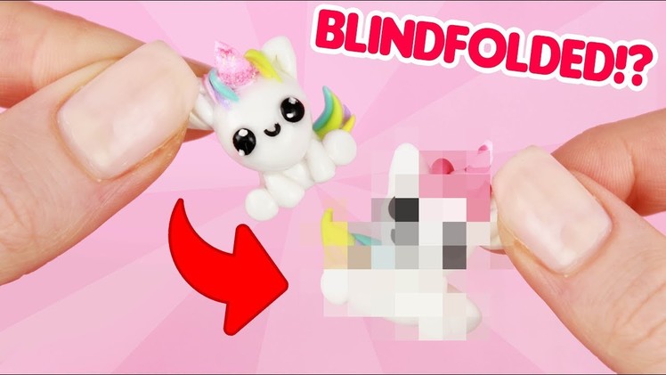 BLINDFOLDED CLAY CHALLENGE! - Making a Unicorn without looking!? #Claychallenge