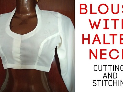 Blouse with halter neck, cutting and stitching part -1