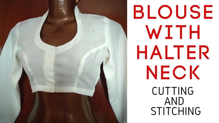 Blouse with halter neck, cutting and stitching part -1