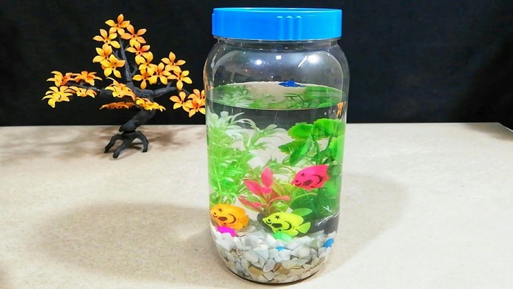 Bottle Aquarium | Mini Aquarium Without Real Fish for kids