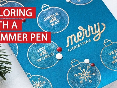 Christmas Coloring with a Shimmer Pen