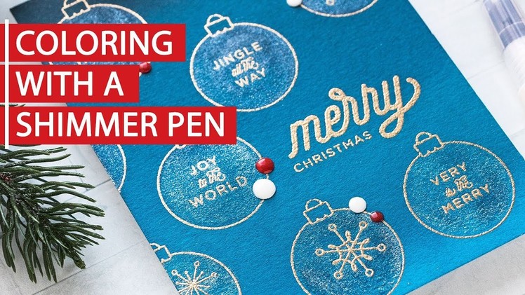 Christmas Coloring with a Shimmer Pen