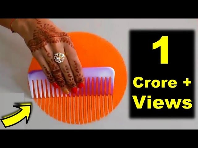 Colourful Rangoli Designs for Diwali | कंघी से बनाये Rangoli Easy and Attractive Design using Comb