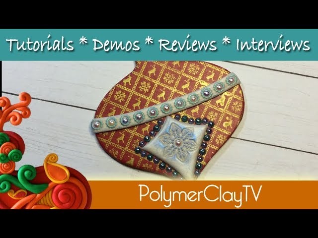 Create a silkscreend wood gift tag or holiday ornament with polymer clay