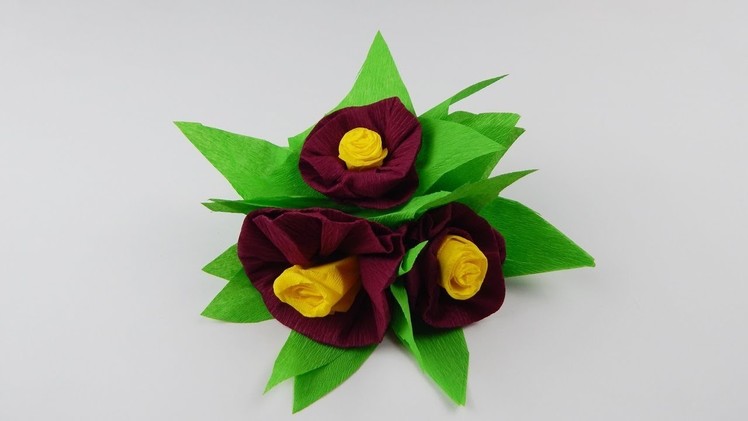 Decoration crepe paper flower DIY Krepppapier Blumen Dekoration