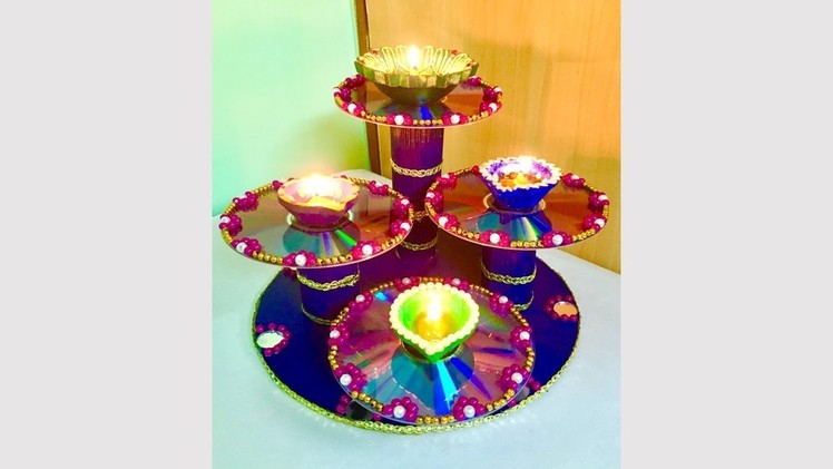 DIY Diya and Candle Holder Craft. Diwali special.Best out of waste
