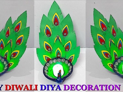 DIY Easy Diya.Peacock Diya Decoration Ideas at home |Diwali Diya Decoration idea