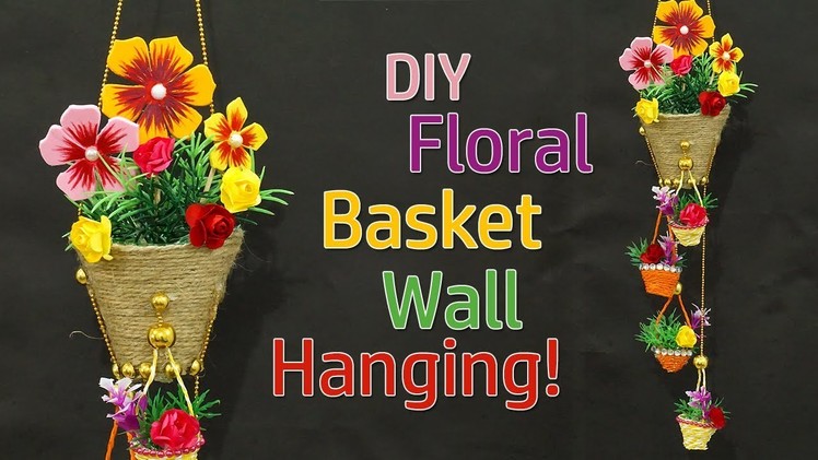 DIY Easy Room Decor Jute Rope Wall Hanging | Best Out of Waste Rope Craft Idea | Floral Wall Hanging