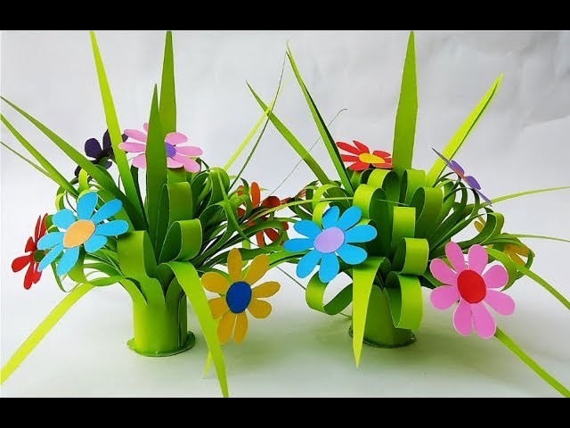 DIY - How to make Paper Flower Bouquet | Simple Paper Crafts Home Decor Ideas