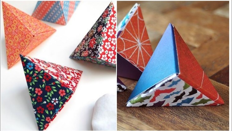 DIY Paper Gift Box | Pyramid Shape Paper Box | Triangle Box ( Easy & Simple )