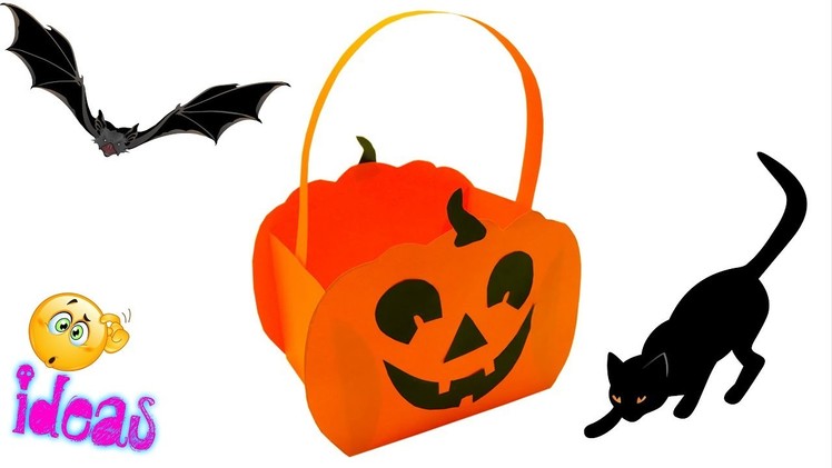 DIY Paper Pumpkin Basket Craft Ideas | Halloween Paper Basket Pumpkin Craft Ideas