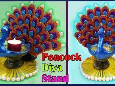 DIY peacock  Diya  stand Decoration Ideas | Diwali craft ideas | Easy diya decoration | Home Decor